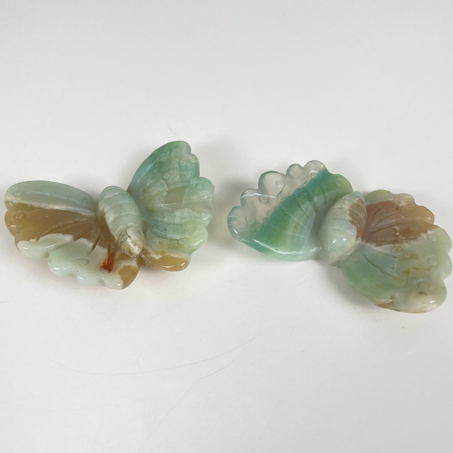 Green Flower Agate Butterfly