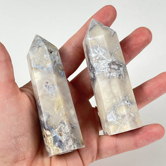 Blue Flower Agate Tower