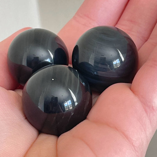 Black Obsidian Cat Eye Sphere