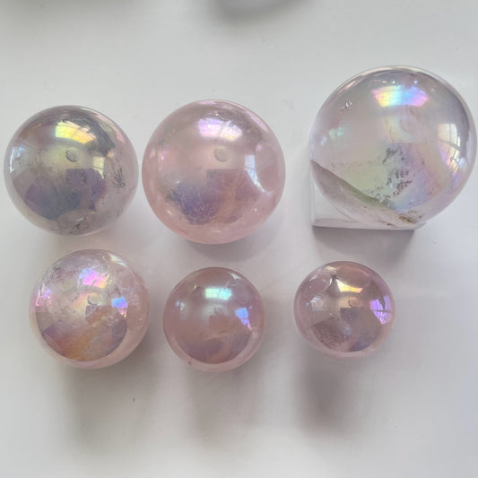 Aura Rose Quartz Sphere