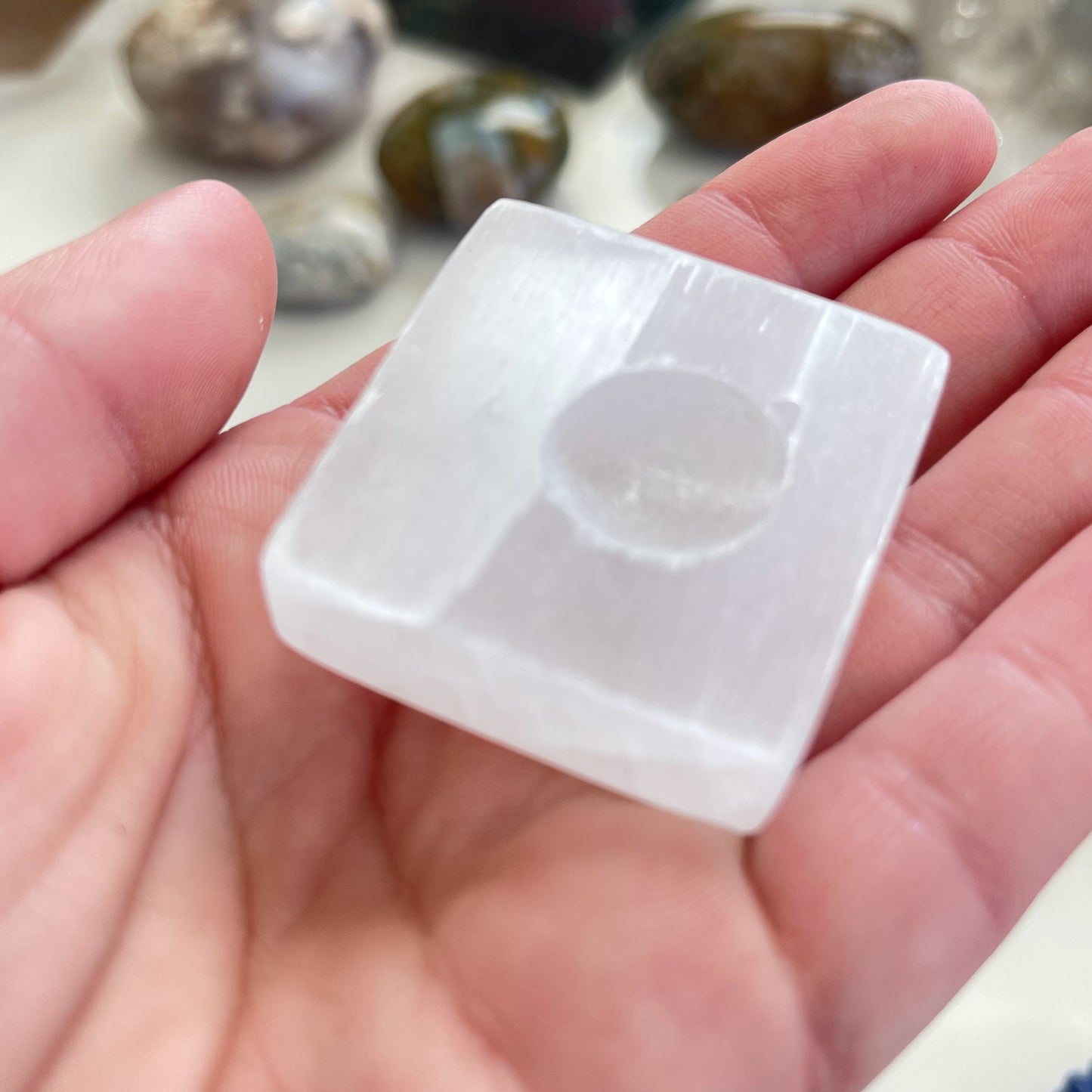Selenite/Satin Spar Sphere Stand