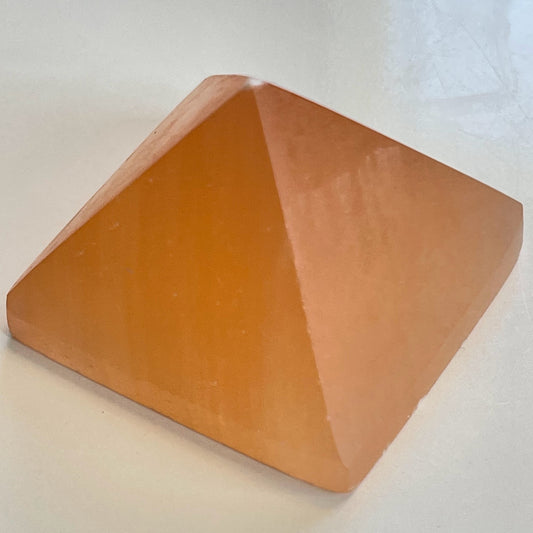 Peach Selenite/Satin Spar Pyramid