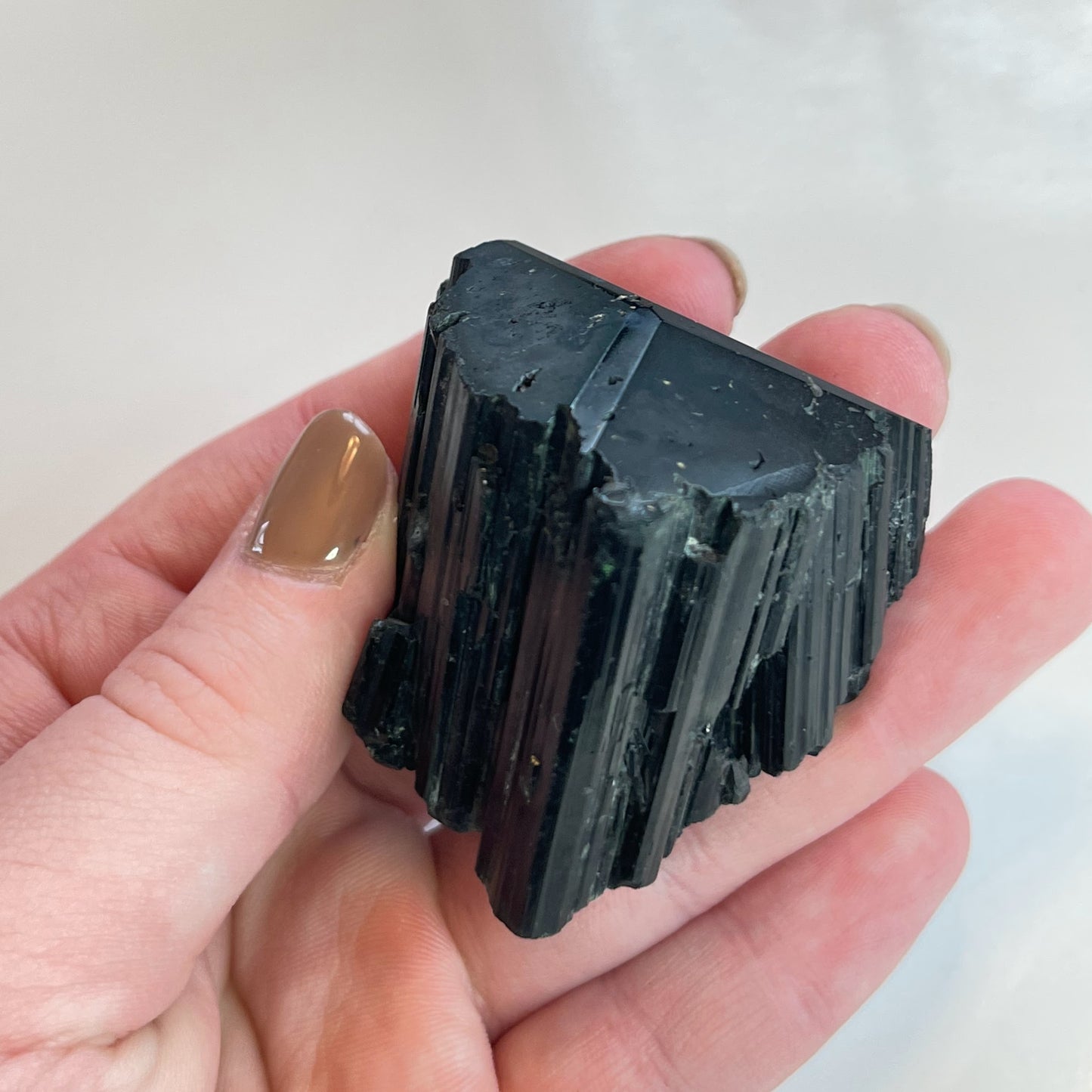 Black Tourmaline Raw W/Mercedes Top