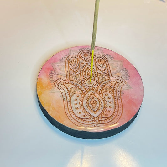 Hamsa Round Incense holder