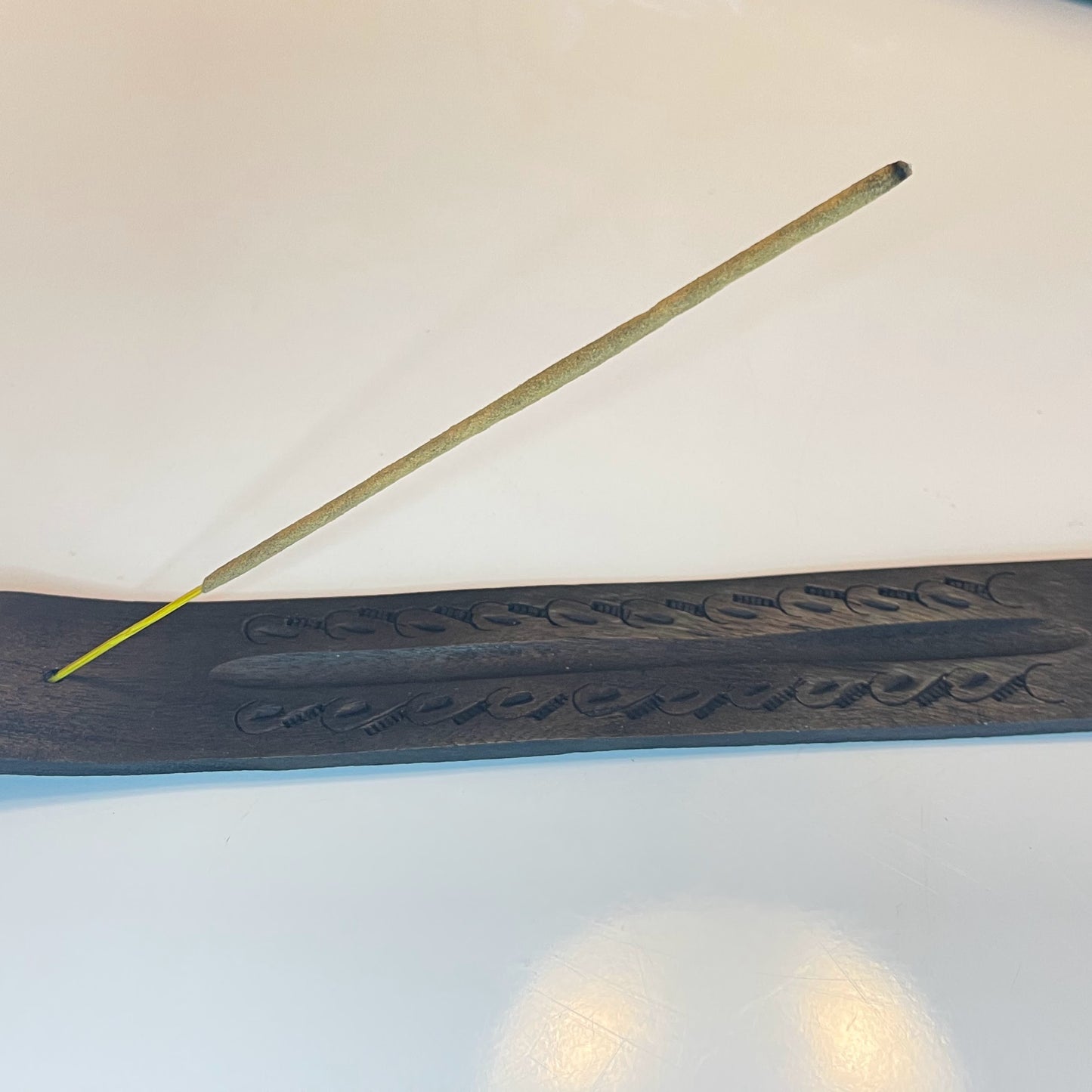 Black Stained Wood Incense Holder