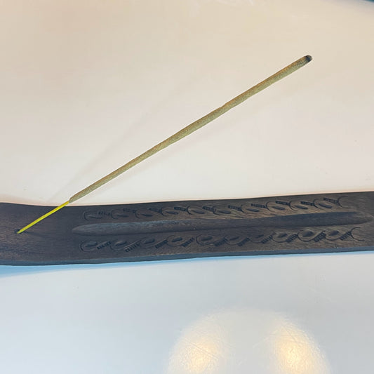 Black Stained Wood Incense Holder