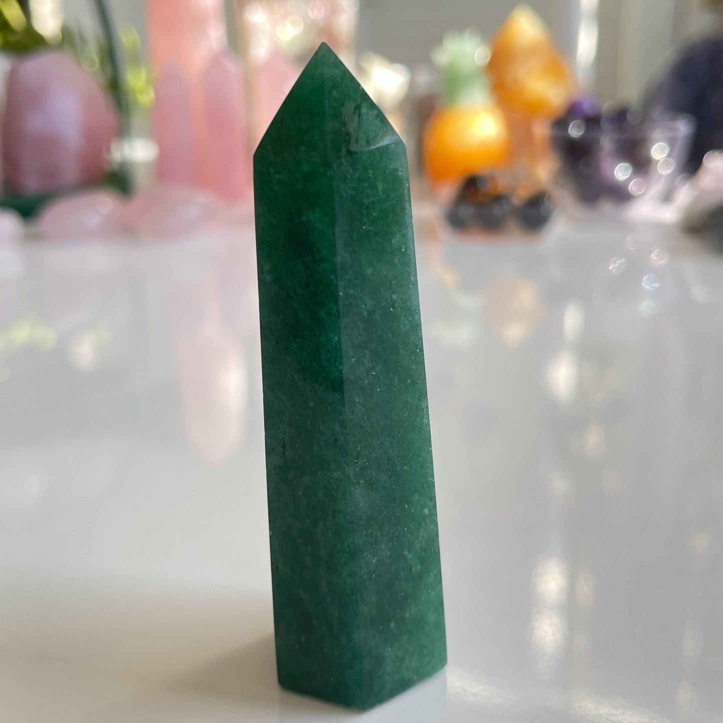 Green Strawberry Quartz Tower