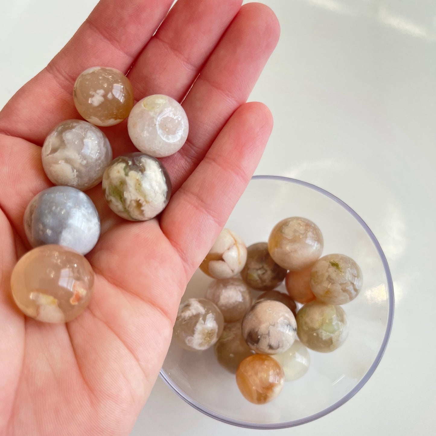 Flower Agate Mini Spheres